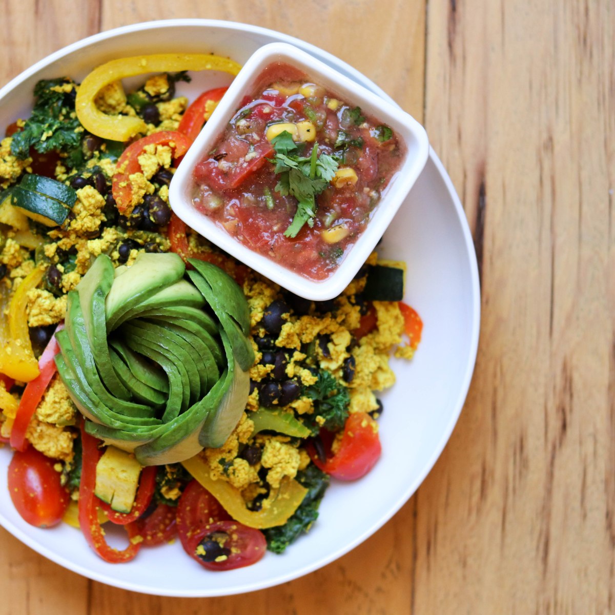 Vegan Tofu Scramble & 5-minute Roasted Corn Salsa | Breakfast&nbsp;Burritos!