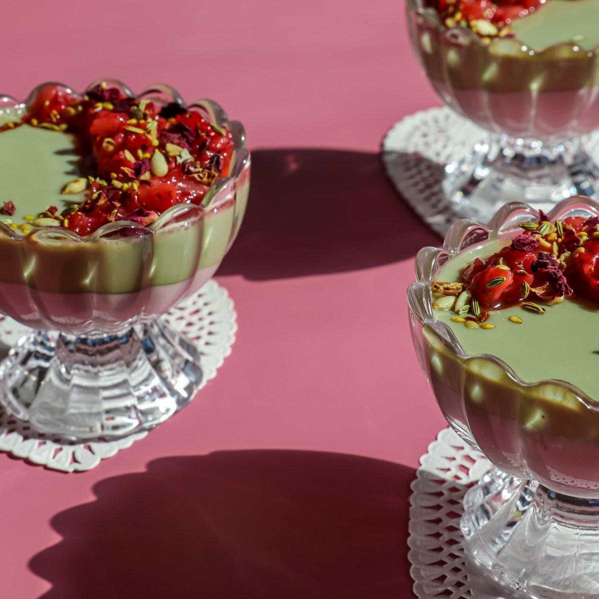 Strawberry Matcha Panna&nbsp;Cotta